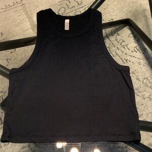 Sunday Best Black cropped ribbed tank -  M